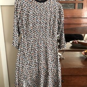 LOFT  New Midi Floral Sleeve Dress